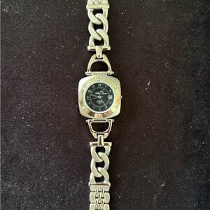 Wind Dancer Equestrian Silver Stirrup Chain Link Watch Western